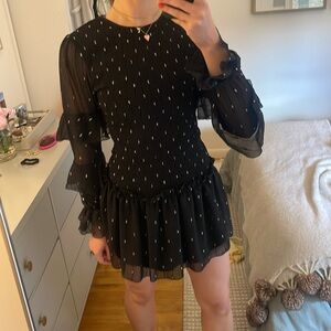 Tularosa Black Long Sleeve Mini Dress